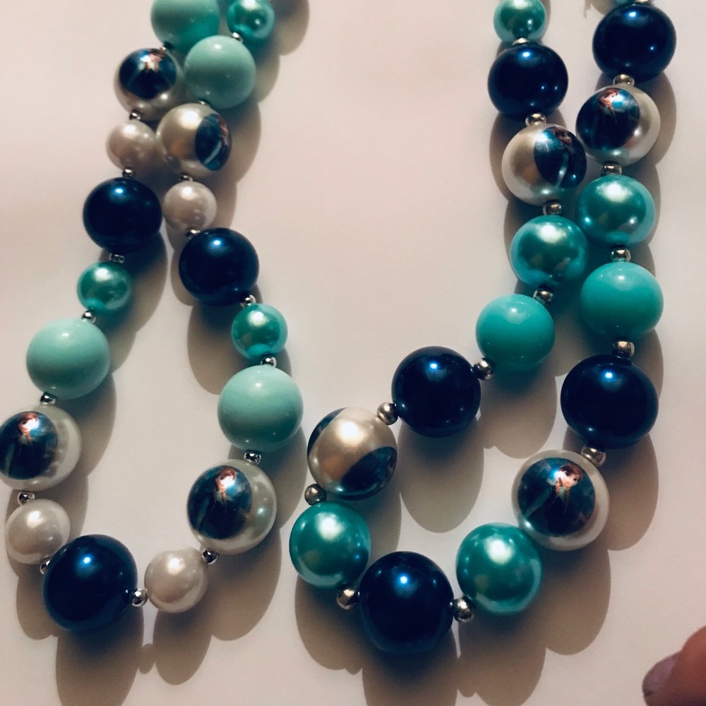 2 Anna Handmade chunky bubblegum necklaces